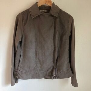 FLAX Linen Jacket Petite Small Lightweight Full Zip Breathable Natural Fiber Top